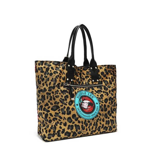 Nicole Lee USA Alessandra Vegan Leather Handle Zip Pocket Reversible Shopper Bag - Picture 2 of 9